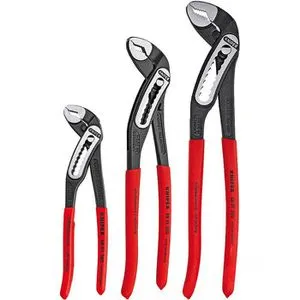 Knipex Wasserpumpenzange 002009 V03 - 3er Set mit 1 1/2 Zoll, 2 Zoll und 2 3/4 Zoll, hohe Stabilität und 30% mehr Greifkapazität, Made in Germany