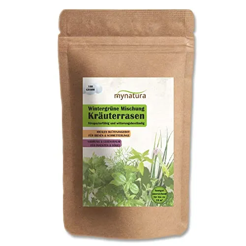 Kräuterrasen Kräuter | Rasen | Rasenfläche | Vielfalt | witterungsbeständig | Insekten | Vögel | Bienen (1x100g)