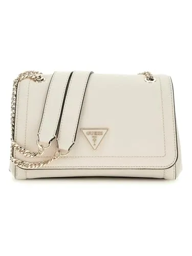 Guess Noelle II Schultertasche 24 cm in Weiß - Handtasche mit elegantem Design, robustem Polyurethan und praktischem Magnetverschluss. Ideal für die moderne Frau – großzügiger Stauraum mit Kreditkartenfächern und verstellbarem Umhängeriemen.
