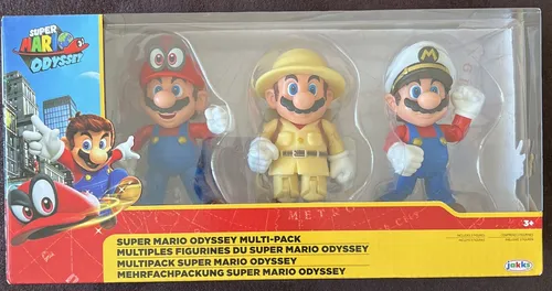 Nintendo SUPER MARIO 406534 Odyssey 3er Pack - Gesellschaftsspiele mit 10 cm großen Sammelfiguren: Captain Mario, Explorer Mario und Mario mit Cappy - ideal für kreative Spielstunden und Sammler ab 3 Jahren.