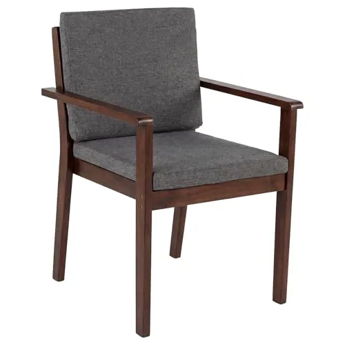 Riess Ambiente Outdoor Gartenstuhl KOPENHAGEN - stapelbarer Stuhl aus Akazie mit Honey Finish inkl. Grauer Kissen