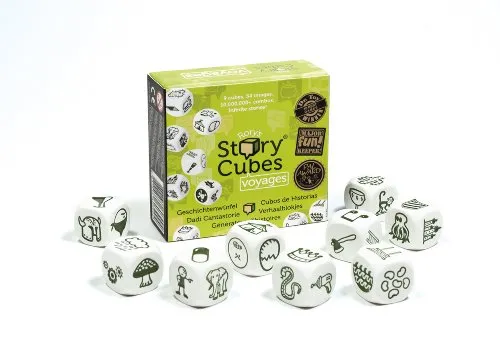 Asmodee, Story Cubes – Voyages, Familienspiel, Mehrsprachig | Kreatives Erzähl-Würfelspiel mit Motiven rund ums Reisen für 1+ Spieler, 20 Minuten, Gesellschaftsspiel ab 6 Jahren