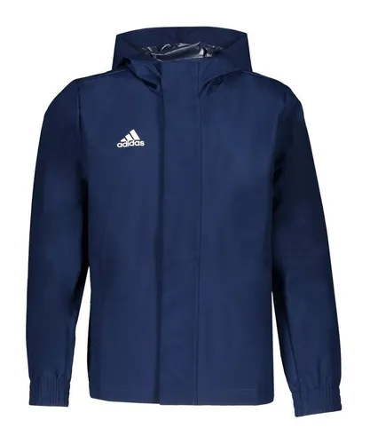 adidas Unisex Kinder Entrada 22 All-Weather Jacket, Team Navy Blue - Regenjacke für Kinder, 100 % recycelter Polyester, ideal für alle Wetterbedingungen, mit Kapuze und praktischen Reißverschlusstaschen.