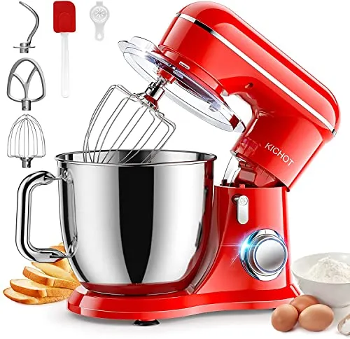 KICHOT 4,5L Küchenmaschine – Vielseitige Knetmaschine in Rot