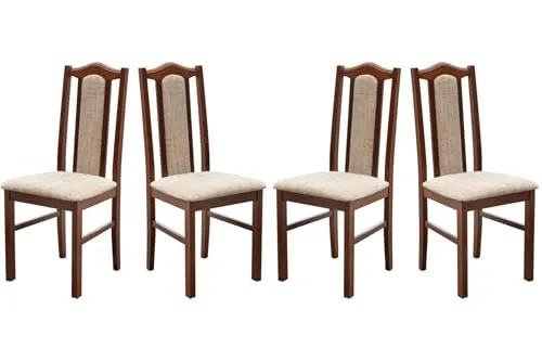 LeafDesign Esszimmerstühle Holz - Esszimmerstuhl 120 kg - Stuhl Buche Massiv - Stühle Esszimmer 4er Set - Holzstuhl - Esstischstühle - Küchenstühle 4er Set- Made in EU BOS 2 NUSSBAUM Berlin 3