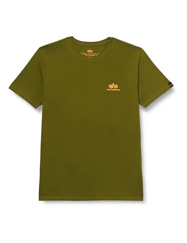 Alpha Industries Herren T-Shirt XL - Baumwolle in Grün - T-Shirt aus gekämmter Baumwolle mit regulärer Passform und kleinem Alpha-Logo, ideal für den Alltag.