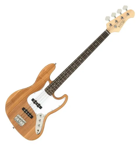 Rocktile Pro JB-30PR Ashwood E-Bass - Jazz-Style E-Bass mit Chrom-Hardware - Jazz-Style E-Bass mit 2 Single-Coil Tonabnehmern für vielseitigen Sound, Body aus Esche und Hals aus Ahorn, ideal für Jazz- und Rockmusik.