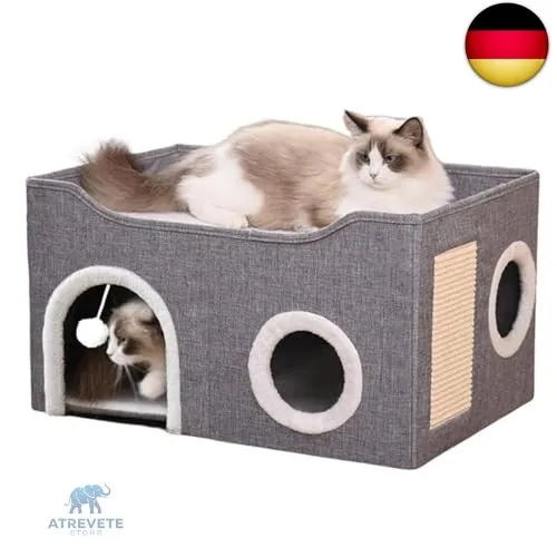 ERNAN Katzenhöhle,Katzenbetten,Katzenhaus, Faltbare Katzenbetthöhle mit K
