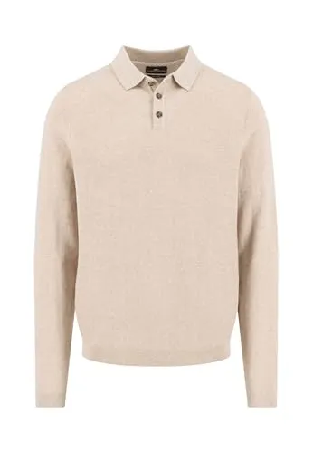 FYNCH-HATTON Stehkragenshirt Beige XL (62/64) - Herren-Shirt aus 95% Baumwolle und 5% Kaschmir, weich und bequem für den Alltag, pflegeleicht bei 30°C.
