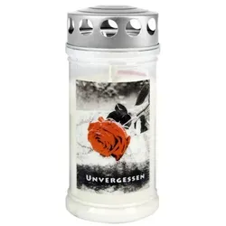 Jeka Grabkerze Rose mit Spruch