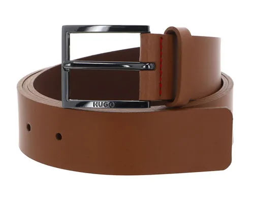 HUGO Geek Sz35 Leather Belt aus echtem Rindsleder - Eleganter HUGO Gürtel aus italienischem Rindsleder mit roten Ziernähten, ideal für Alltag und Business. Größe W100, breite 3,5 cm - perfekter Halt und modisches Upgrade für jedes Outfit.