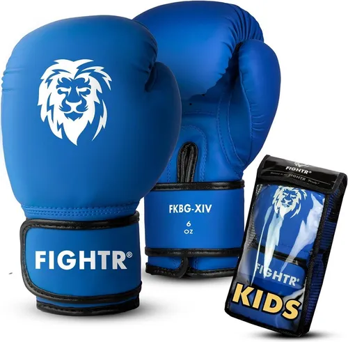 FIGHTR Kinderboxhandschuhe aus Kunstleder für Training & Kampfsport - Robuste Kinder-Boxhandschuhe aus Kunstleder für sicheres und komfortables Training. Ideal für Fitnessboxen und Techniktraining mit stabiler Polsterung und Klettverschluss.