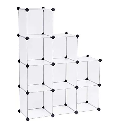 SONGMICS Kunststoffschrank LPC115S, Weiß, 93 x 31 x 123 cm