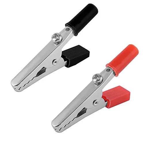 BestPlug 2 Stück Krokodilklemme, 1 Rot und 1 Schwarz, 45mm