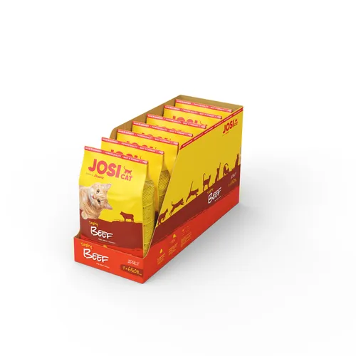 JosiCat Tasty Beef (7 x 650g) | Hochwertiges Trockenfutter für Katzen