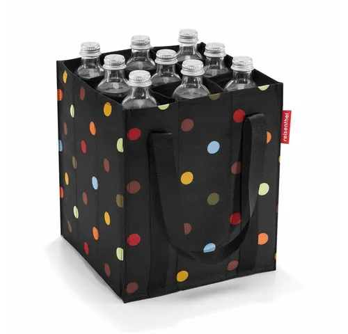 reisenthel Bottlebag - Einkaufstasche für 9 Flaschen - Praktische Einkaufstasche für 9 Flaschen, ideal für umweltbewusste Einkäufe. Mit robustem Design und stilvollem Dots-Muster in Schwarz, perfekt für den täglichen Gebrauch.