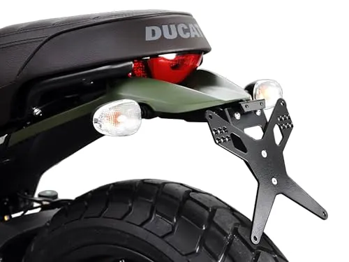ZIEGER X-Line Kennzeichenhalter für Ducati Scrambler 800 - Motorrad-Kennzeichenhalter für Ducati Scrambler 800 BJ 2015-17, sportliche Optik, stufenlos verstellbarer Neigungswinkel und keine TÜV-Eintragung erforderlich.
