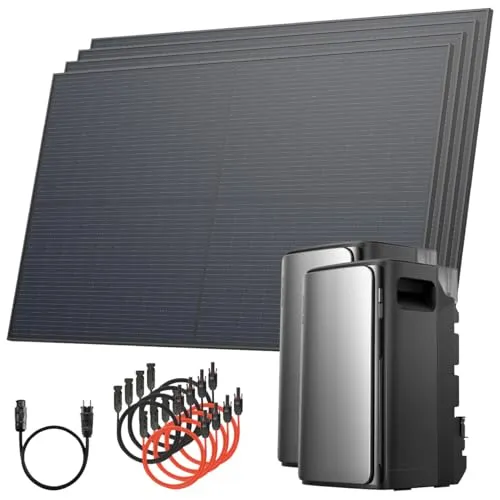 Solarway® 2000Wp Balkonkraftwerk mit EcoFlow Speicher - Komplettes Solaranlagen-Set mit 800W Einspeiseleistung und smarter EcoFlow App zur Echtzeitüberwachung. Ideal für umweltbewusste Haushalte!