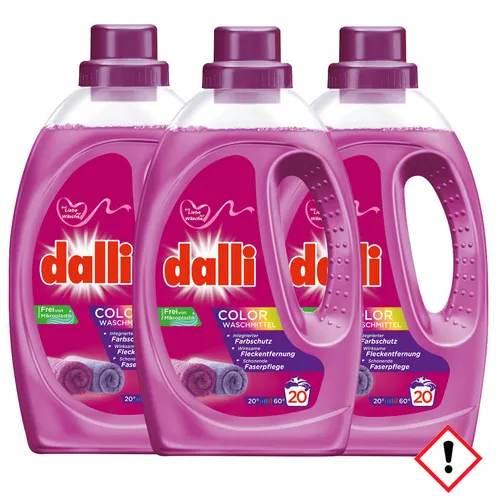 Dalli Color Waschmittel mit Leuchtkraft Formel 20WL 1100ml 3er Pack