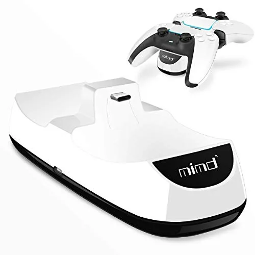 Gamedealer Dual Ladestation passend für PS5 Wireless Controller Charger Ladegerät mit visueller LED Ladestand Anzeige Versand aus DE