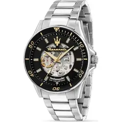 Maserati R8823140014 Herrenuhr Sfida Automatik 44mm - Elegante Silber - Hochwertige Herrenuhr von Maserati mit 44mm Edelstahlgehäuse und Saphirglas. Die elegante Automatikuhren kombinieren klassisches Design und präzise Zeitmessung für stilvolle Anlässe.