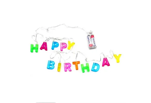 MARELIDA LED-Lichterkette LED Lichterkette HAPPY BIRTHDAY Geburtstagskette bunt leuchtend, 13-flammig