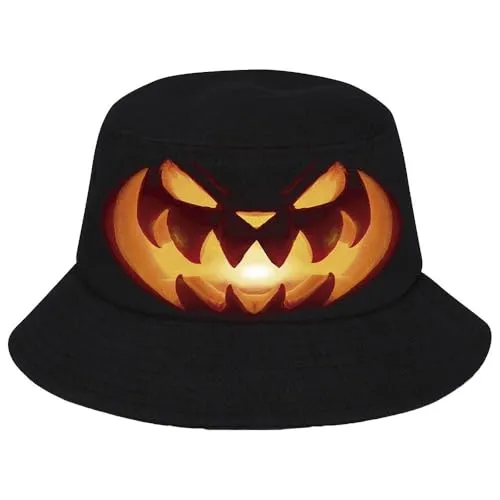 FIESTAS GUIRCA | Horror Kürbis Hut für Partys (Einheitsgröße) - Lustiges Accessoire für Junggesellenabschiede und Halloween - Ideal für Kostümpartys - Schwarz