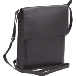 LOUANA große hochformat Handtasche aus weichem Leder, dunkelgrau - Schwarz - Vielseitige Handtasche mit 3 Außenreißverschlussfächern und praktischem Innenreißverschlussfach. Ideal für den täglichen Gebrauch. Maße: 30x24x6,5cm, aus hochwertigem Leder gefertigt.