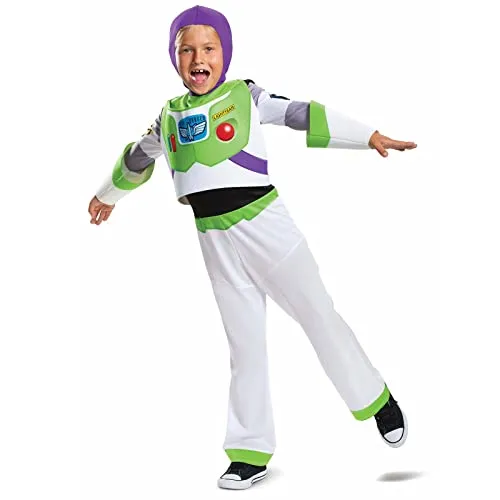 Disney Offizielles Deluxe-Kostüm Buzz Lightyear - Toy Story Astronautenkostüm für Kinder, ideal für Halloween und Karneval, Größe M