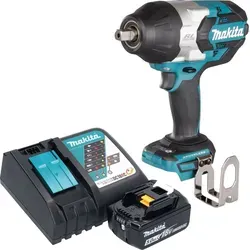 Makita DTW 1004 RT1 Akku Schlagschrauber 18 V, 1050 Nm - Schlagschrauber für schwere Verschraubungen, mit bürstenlosem Motor für hohe Effizienz und 3 Drehzahl-Einstellungen. Inkl. 5,0 Ah Akku und Schnell-Ladegerät.