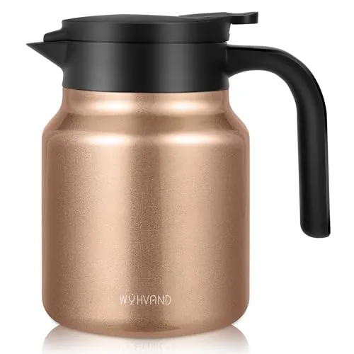 WYHVAND Thermoskanne 1 L aus Edelstahl – Kaffeekanne mit Kupfer