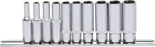 KS Tools 918.0610 Stecknuss-Set - Werkzeug-Set mit 6-kant FlankTraction-Profil für optimale Kraftübertragung, hochglanzverchromt und ideal für professionelle Anwendungen.