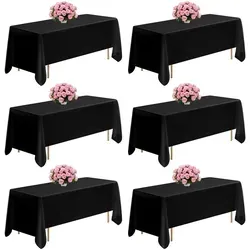 VEVOR 6 x Tischdecke aus Polyester 1778x3048 mm in schwarz von Vevor