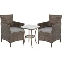 SVITA Balkonset BROOKLYN Mini - 3-teiliges Polyrattan Set mit Kissen - Balkonmöbel-Set mit 1 Tisch und 2 Stühlen, aus langlebigem Polyrattan, inklusive bequemer Kissen für zusätzlichen Komfort. Ideal für kleine Balkone.