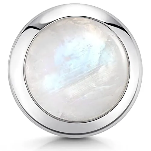 MATERIA by Matthias Wagner Damen Kettenanhänger Mondstein Echt Silber 925 rund KA-259-ohne Kette