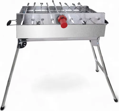 Grillpeter Mangal Kairat Schaschlik Grill mit Drehspieß und Powerbank