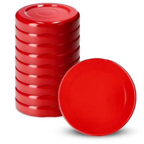 KADAX Schraubdeckel für Gläser, Twist-Off-Deckel aus Metall fi 33mm, Ersatzdeckel für Einmachgläser, Deckel für Sturzgläser, Flaschen und Einmachgläser (10 Stück, Rot)