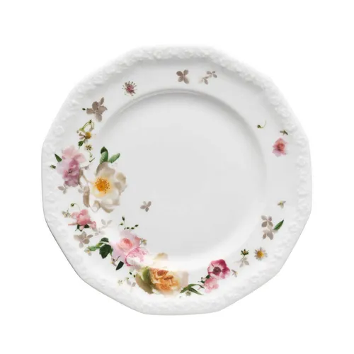 Rosenthal Frühstücksteller Maria Pink Rose, 19 cm - Frühstücksteller aus hochwertigem Porzellan, rund mit romantischem Pink Rose Design – ideal für stilvolle Frühstücke.