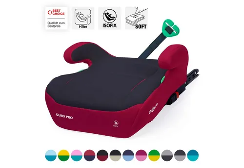 Daliya® Kindersitzerhöhung QUBIX I-Size - ISOFIX Kindersitzerhöhung für Kinder von 6 bis 12 Jahren, ergonomisch gestaltet mit abnehmbaren, waschbaren Bezug und sicherem Gurtfix-System. Ideal für Reisen im Auto.
