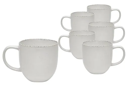 Van Well URBAN Kaffeebecher 32 cl creme 6er Set - Thermobehälter aus robustem Steinzeug, mikrowellen- und spülmaschinengeeignet für einfachen Alltagseinsatz und stilvolle Tischkultur.