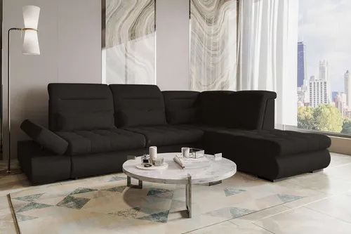 99rooms Ecksofa Schwarz, L-Form, 4-Sitzer, 279x227 cm - Modernes Ecksofa in L-Form mit hochwertigem Textilbezug. Perfekt für gesellige Abende und entspannte Stunden. Die integrierte Schlaffunktion verwandelt es schnell in eine Liegefläche. Stilvolles Design für jedes Wohnzimmer!