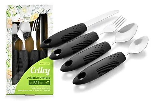 Celley Ergonomisches Besteckset für Senioren – 4-teiliges Set
