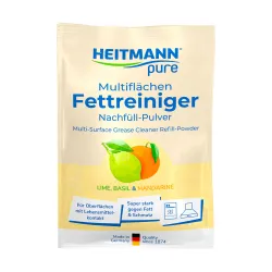 Brauns-Heitmann GmbH & Co. KG HEITMANN pure Multiflächen Fettreiniger, Fettreiniger für hartnäckige Verschmutzungen, 25 g - Beutel 10295010000