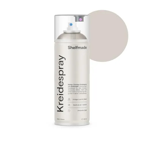shelfmade Kreidespray beige - hochwertige Kreide Sprühfarbe beige - matte chalk Sprayfarben - deckendes Chalk Spray (Bone - Beigebraun)