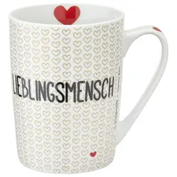 Kaffeebecher Lieblingsmensch Schwarz/Weiss Porzellan
