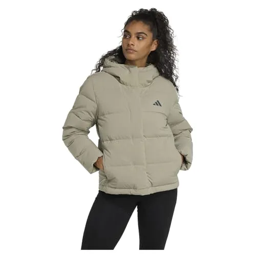 adidas Helionic Kapuzenjacke Damen – silver pebble, Größe S in grau von adidas