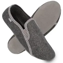 filsko Balk Herren mit Gummisohle Filzhausschuhe, federleicht & bequem Hausschuh grau 45 EU