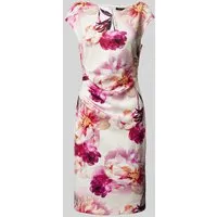 Swing Knielanges Cocktailkleid mit seitlicher Raffung in Rosa, Größe 34 - Kleider: Elegantes Cocktailkleid aus reiner Baumwolle mit seitlicher Raffung für eine charmante Silhouette und optimalen Tragekomfort.