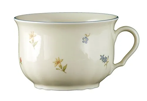 Seltmann Weiden Marie Luise Streublume Frühstückstasse 0,35 l - 6 Stück - Teetassen aus hochwertigem Porzellan, spülmaschinenfest und mikrowellengeeignet, ideal für stilvolle Frühstücksmomente.