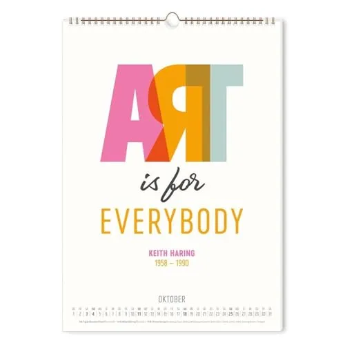 GRAFIK WERKSTATT Das Original Typografie-Kalender 2026 - Kalender mit einzigartiger Typografie, 12 Seiten für ein kreatives Jahr, perfekt für Designliebhaber und als stilvolles Geschenk.